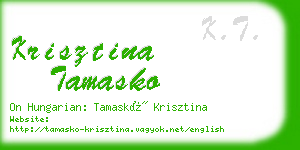 krisztina tamasko business card